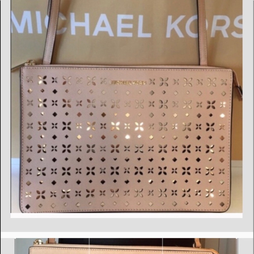 Michael Kors beautiful crossbody /gold foil look
